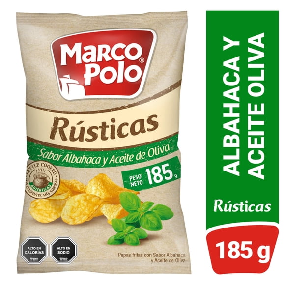 Papas Fritas Rústicas Albahaca y Oliva, 185 g