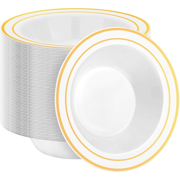 Bol para sopa BESTSTAR 12 oz 354 ml Pack 100 borde dorado