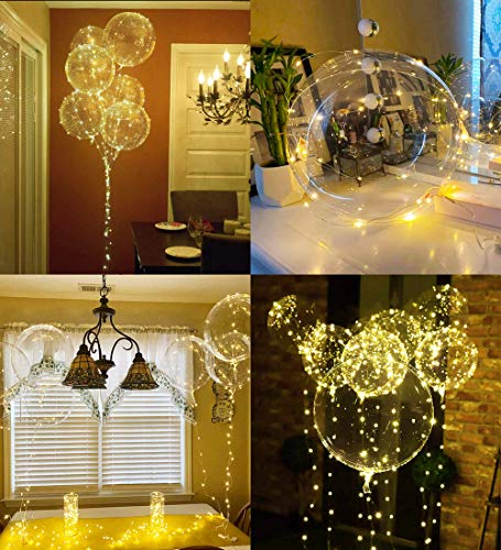Aredpoook - Paquete De 10 Globos Led, Globos Iluminados De 20 Pulgadas, Globos De Helio Transparente,