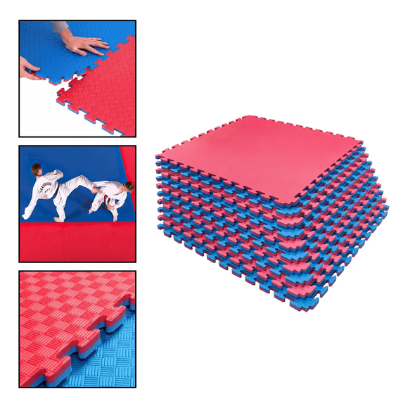 Plancha Tatami 100cm X 100cm X 4cm Rojo Y Azul