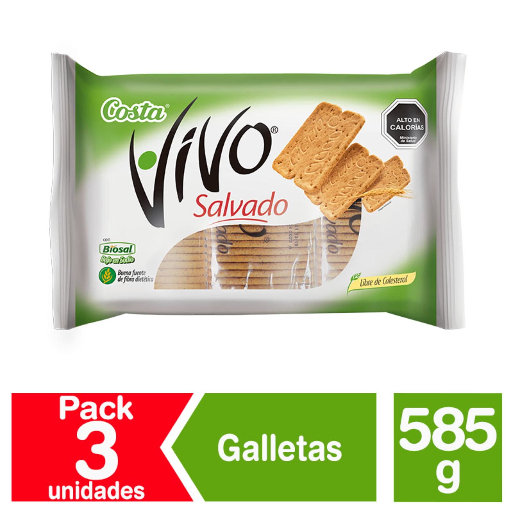 Pack Galletas Salvado Y Germen De Trigo 3 Un 585 g Vivo