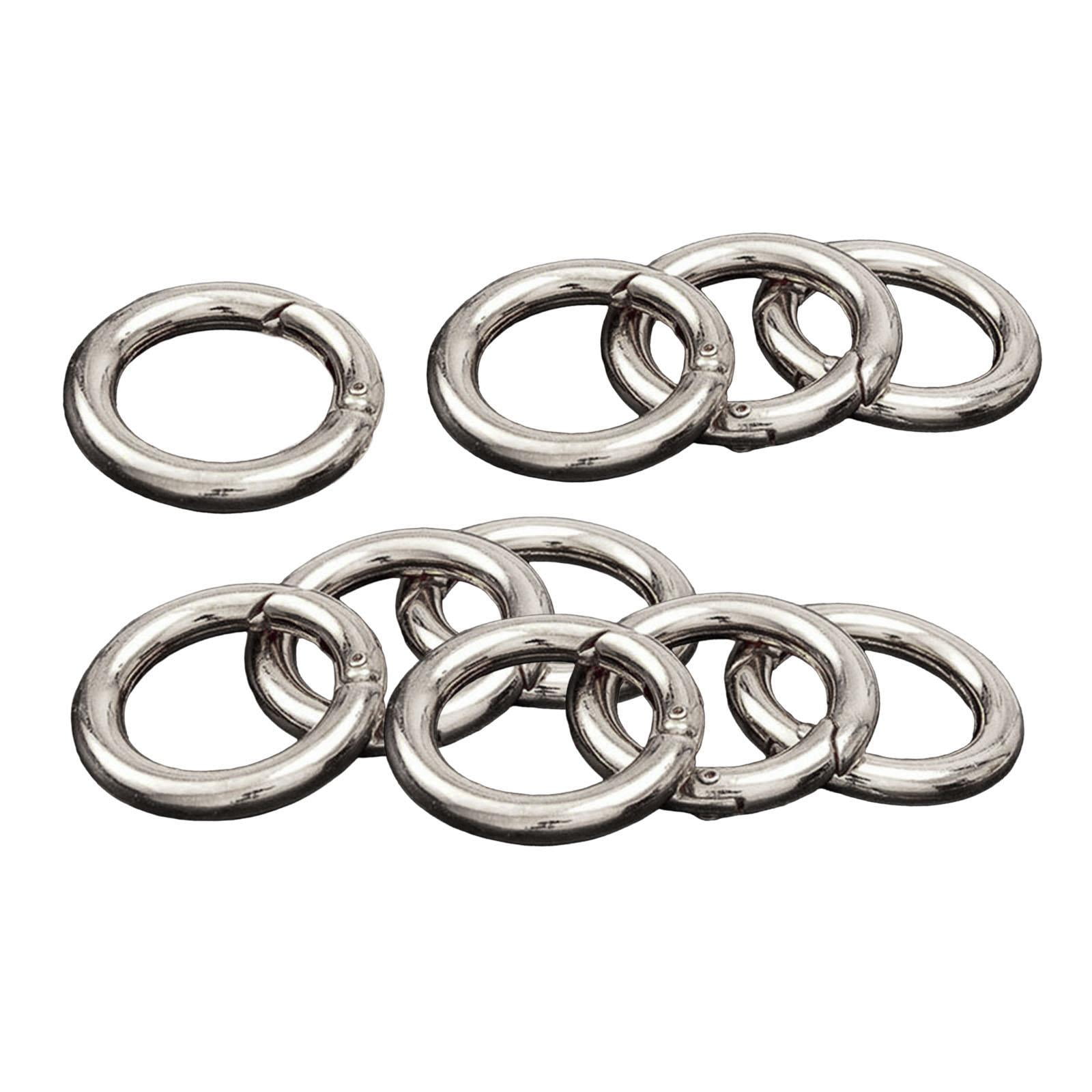 Bothyi - 10 Uds. Mosquetón Redondo Con Resorte, Círculo Para Llaveros, Llavero Argent De 25mm