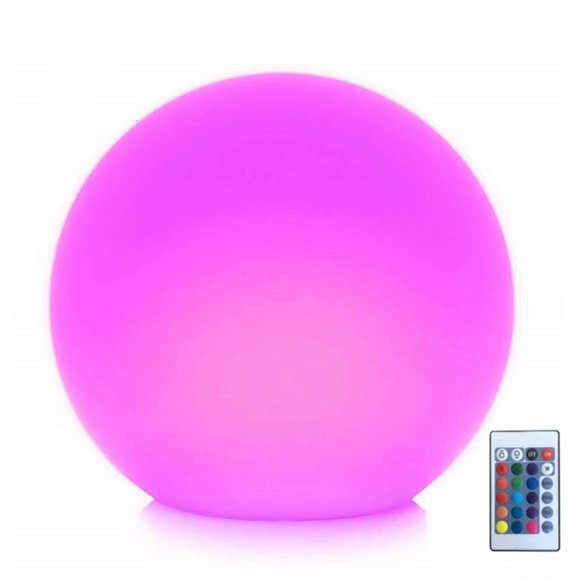 Lámpara esférica LED Borelor de 20 cm recargable con mando a distancia