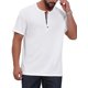 thumbnail image 5 of INSPIRE CHIC Camiseta de Hombre Henley de Manga Corta con Botones y Textura Jacquard Tejida M Blanca, 5 of 6