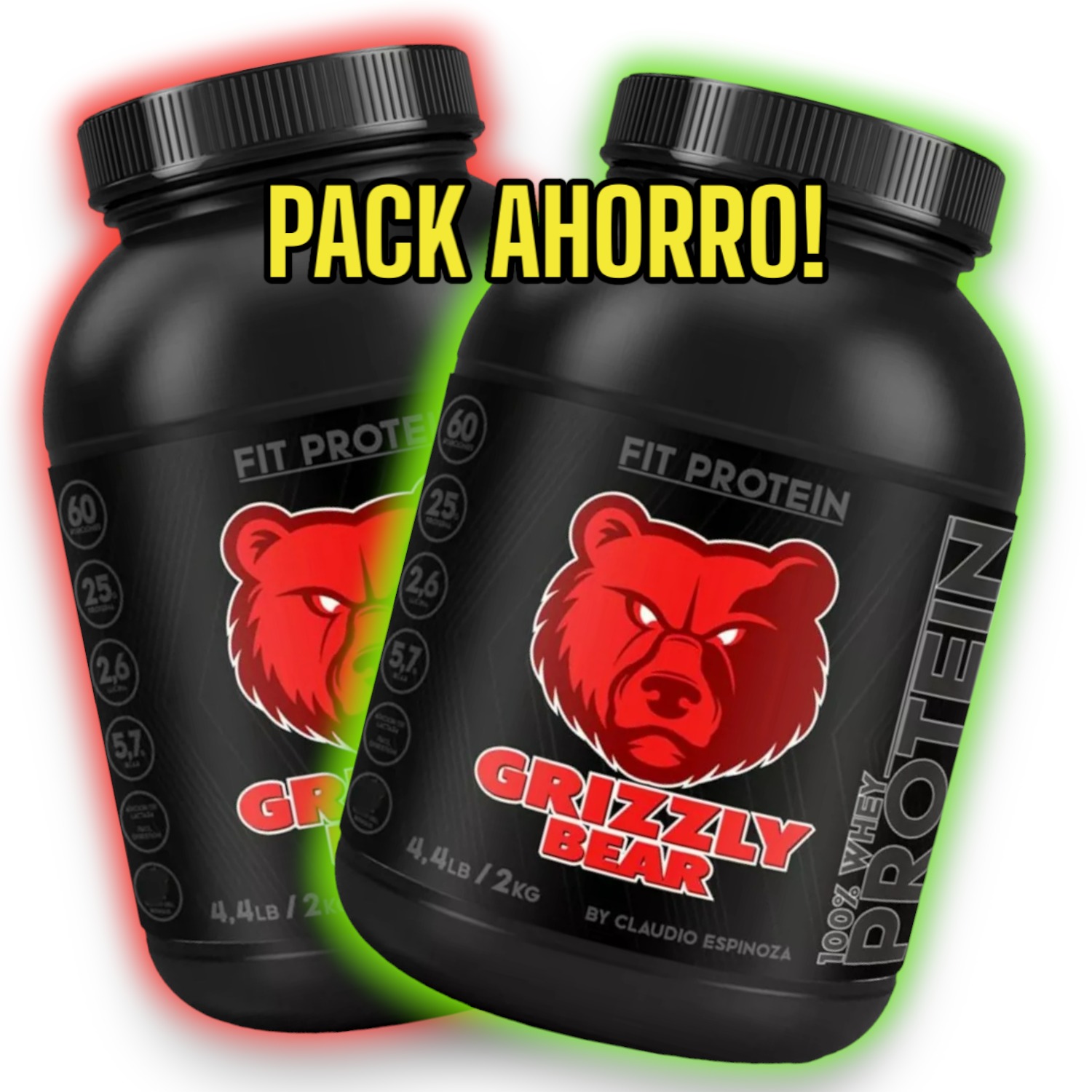 Grizzly Bear - Pack 2 Proteinas Whey 4 Kg En Total Arroz Con Leche