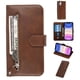 thumbnail image 1 of Funda con Cremallera para iPhone 12, Carcasa Cartera de Cuero PU con Soporte y Tarjetero, 1 of 6