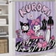 thumbnail image 5 of Kuromi-theme 4-Piece Shower Curtain Set with Rugs, Waterproof Bathroom Decor Set Includes Bath Mat, U-Shaped Rug, Toilet Lid Cover and Curtain with Hooks, 5 of 6