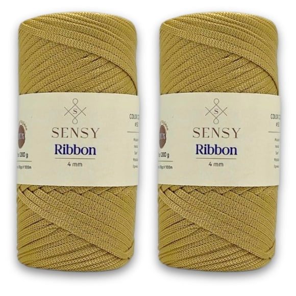 Cordón de macramé S SENSY 4 mm (2 unidades) Mostaza 100 m