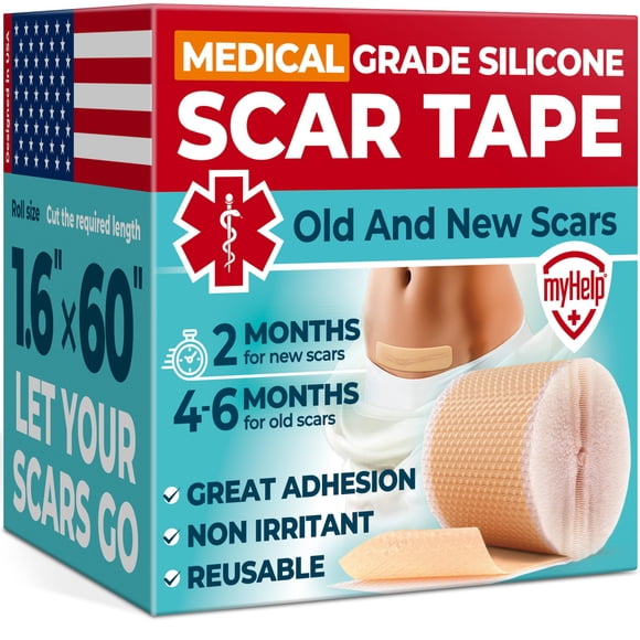 Cinta adhesiva de silicona para cicatrices MYHELP, transparente, 4 x 152 cm, de grado médico