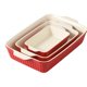 thumbnail image 1 of Cazuelas DOWAN juego de 3 rectangulares de 135 oz, color rojo, 1 of 7