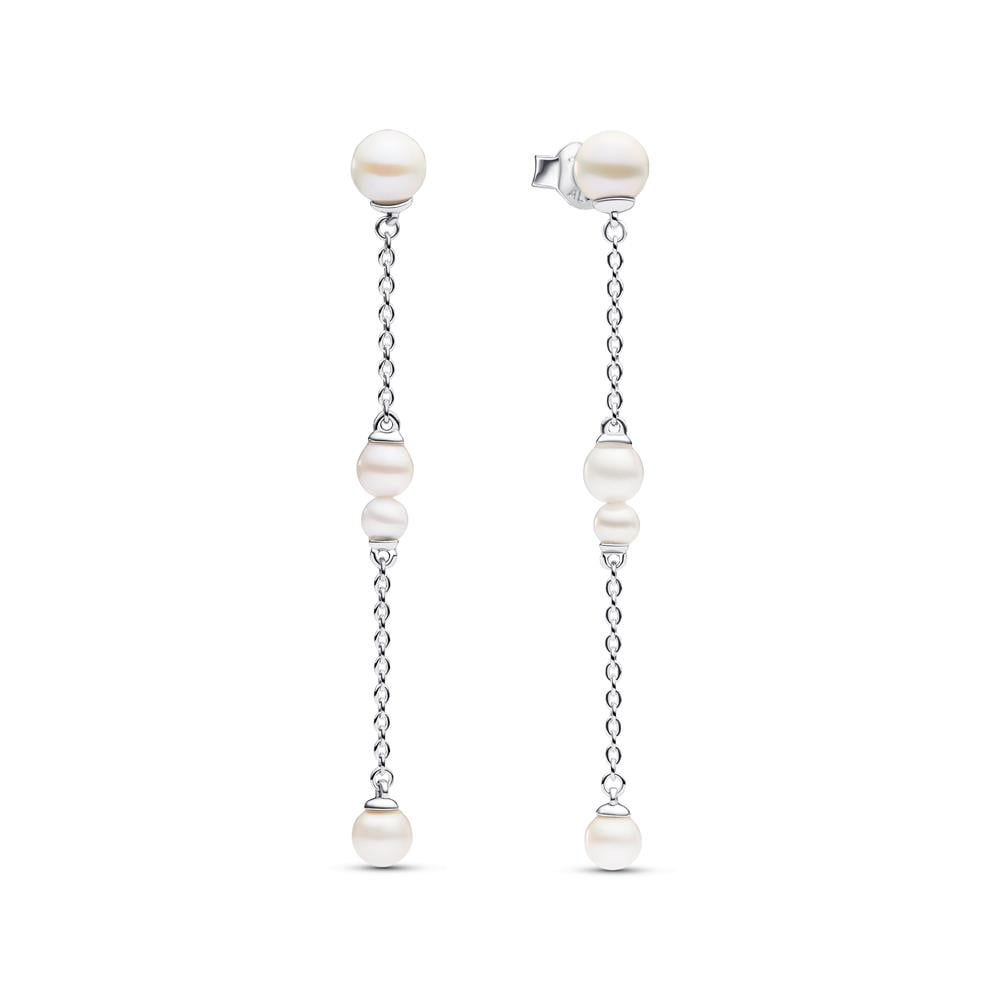 Aretes Pandora Colgantes De Perlas Cultivadas De Agua Dulce Tratadas