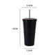 thumbnail image 2 of Taza de café para llevar, taza de acero inoxidable con aislamiento al vacío y pajita, portátil, 2 of 5