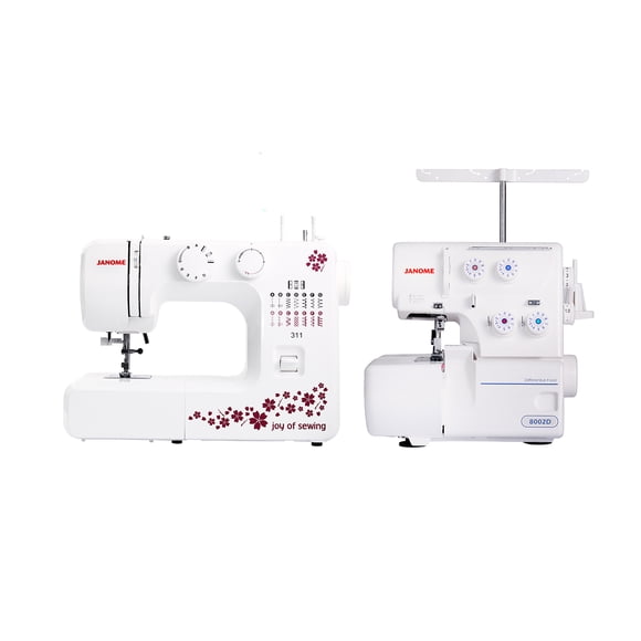 Máquina de Coser + Overlock 311 + 8002D Blanco