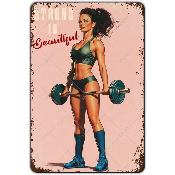 Letrero sala gimnasio terapia fitness vintage metal estaño hierro pintura decoración pared hogar club cueva hombre 30x20 cm