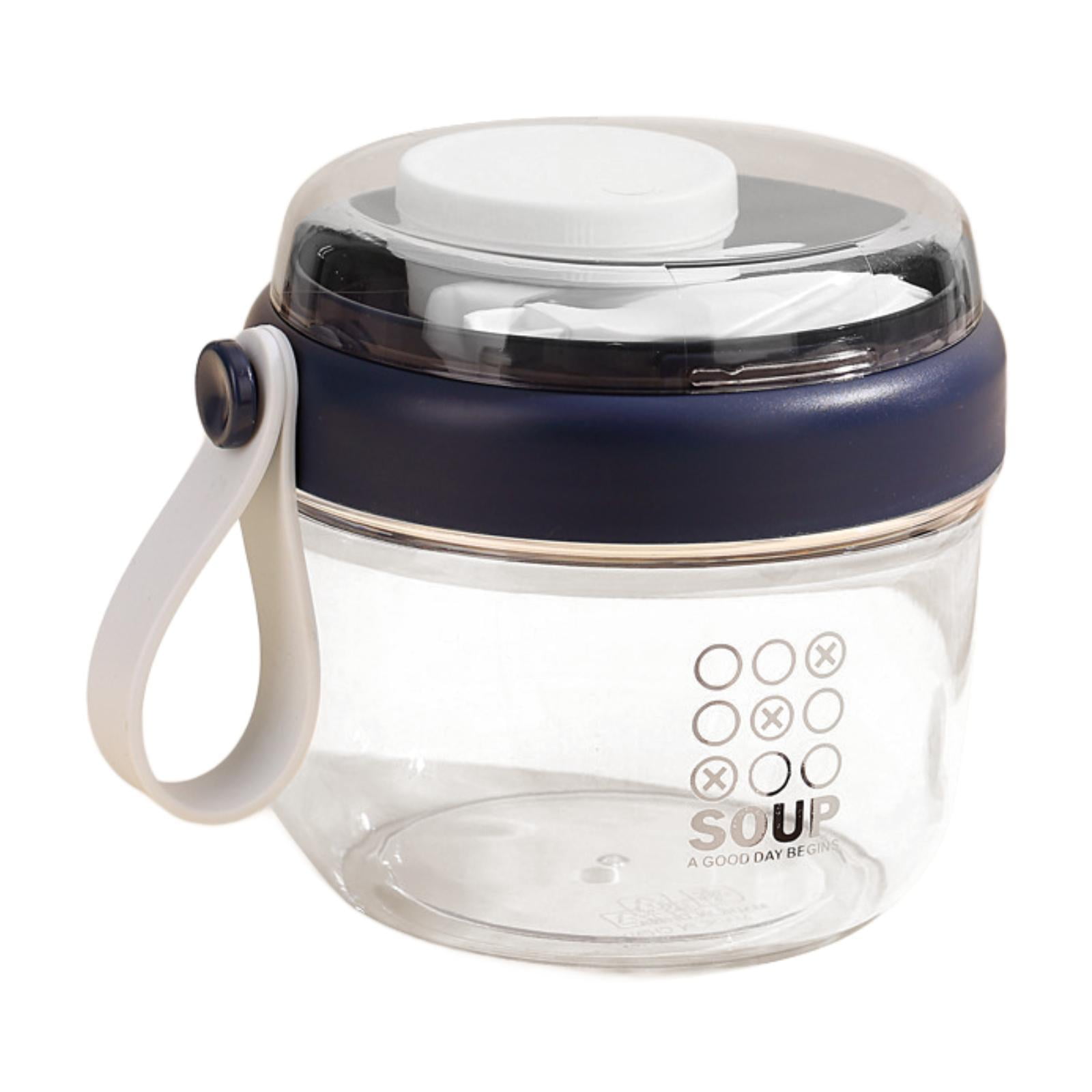 Bothyi - Taza De Ensalada Almacenamiento De Alimentos Tapa Hermética Recipiente De Avena Para Leche Preparación De Comida Yogur Azul