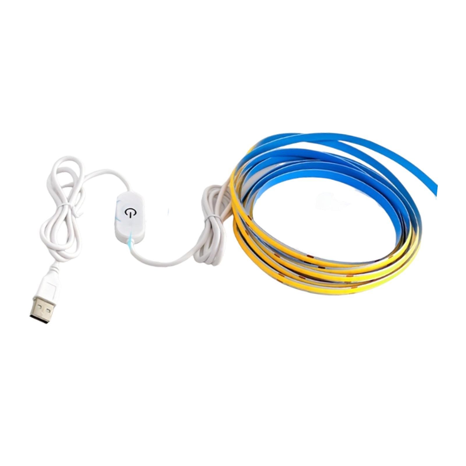 Magideal - Tira De Luces Led Cob, Cálido, 3500K, Resistente Al Desgaste, Iluminación Decorativa Diy, Decoración Del Hogar Para Cafetería, Bar, Dormitorio, 200Cm