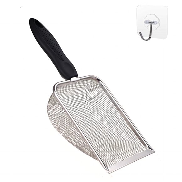 Cuchara para arena de gato Firsal de malla fina, acero inoxidable, 2 mm