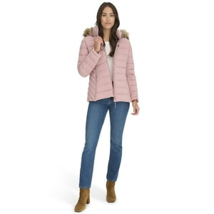 Chaqueta Tommy Hilfiger De Piel Sintética Con Ribetes Acolchados Woodrose Para Mujer