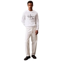 Sudadera Calvin Klein Con Logotipo Con Monograma Y Cuello Redondo, Color Blanco Brillante
