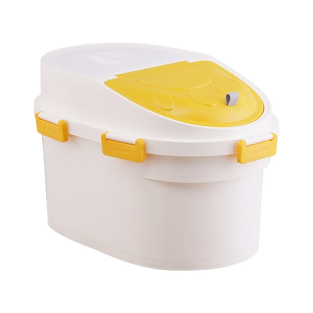 Caja De Almacenamiento De Comida Para Perros Para Gatos Contenedor De Basura Cubo De Sellado A Prueba De Humedad Amarillo S