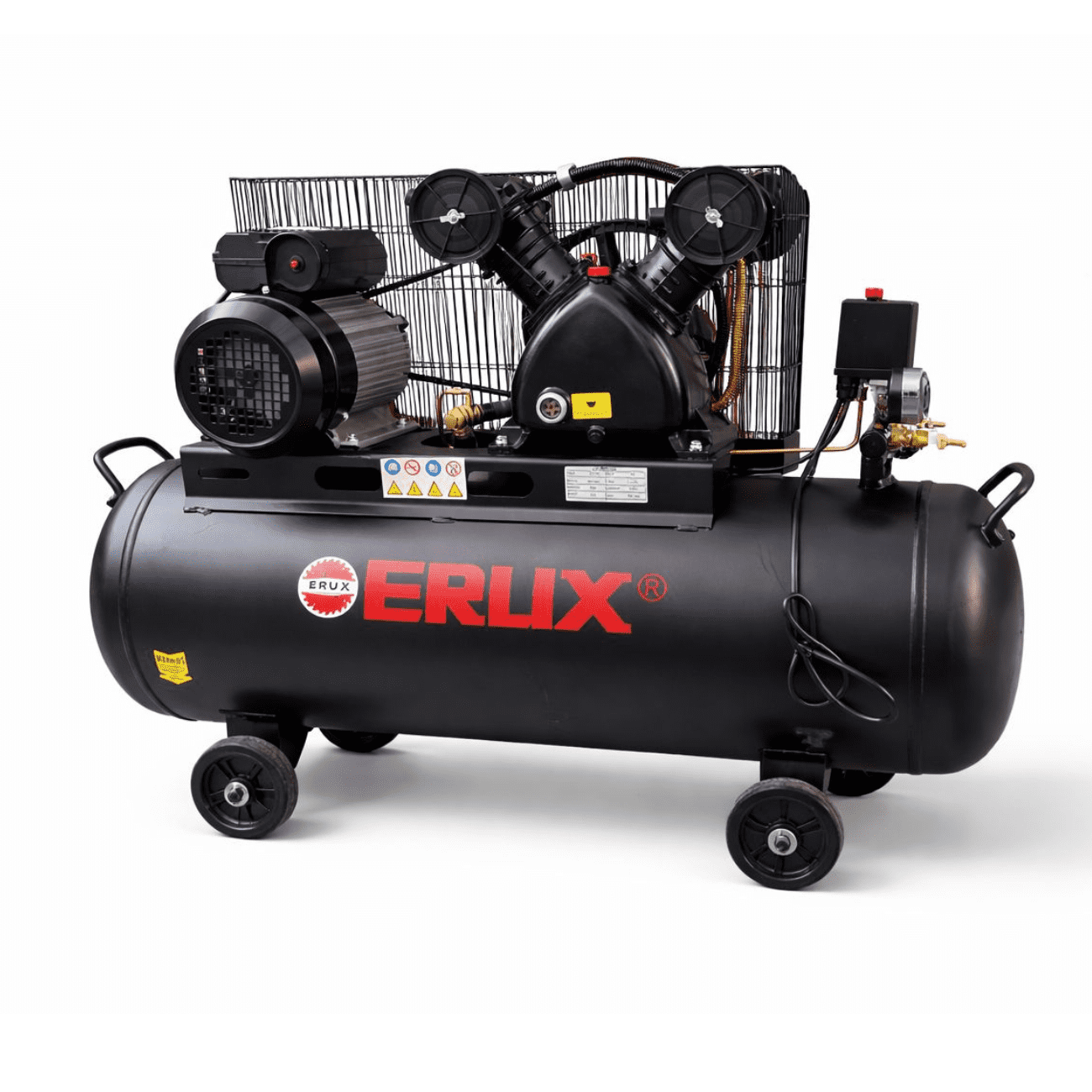 Erux - Compresor De Aire 100 Litros 3hp – Cabezal 2065 | 8 Bar | 220v Alto Rendimiento