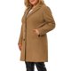thumbnail image 4 of Abrigo de invierno largo con solapa con muescas, abotonado, con bolsillos, talla grande para mujer de Agnes Orinda, 1X, color camello, 4 of 8