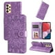 thumbnail image 1 of Funda tipo cartera FOXDOCK para Samsung Galaxy A13 4G , diseño girasol en relieve, cuero PU, cierre magnético, soporte y tarjetero, 1 of 5
