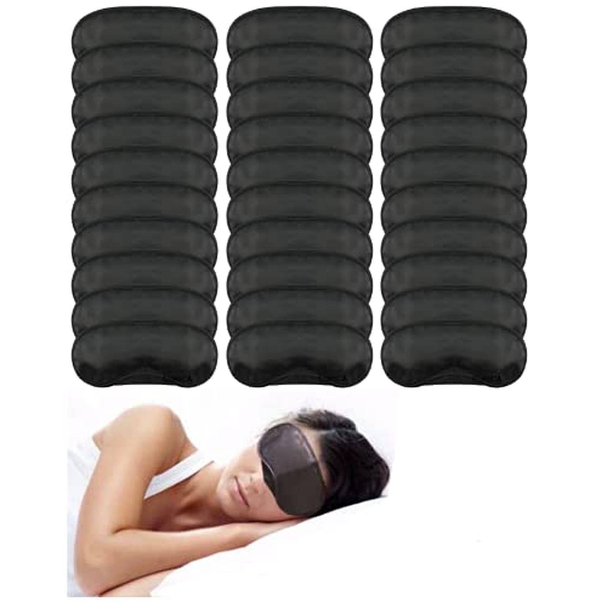 Antifaz Para Dormir Euicae Negro, 4 Capas, Con Almohadilla Nasal Ajustable, Paquete De 30