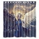 thumbnail image 1 of Cortina de ducha de niña ángel, juego de cortinas de baño con ganchos, tamaño 66 x 72 pulgadas, 1 of 3