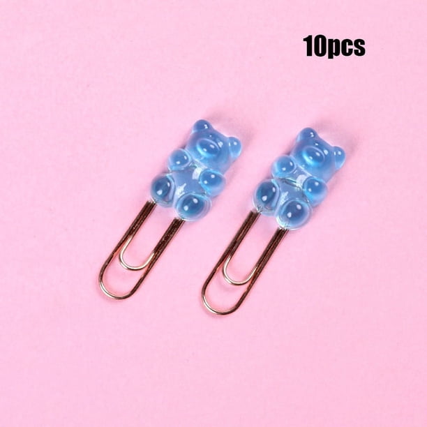 10pcs/lot Cute Rose Gold Bear Paper Clips - Perfect for Office Lady Style Decoration!