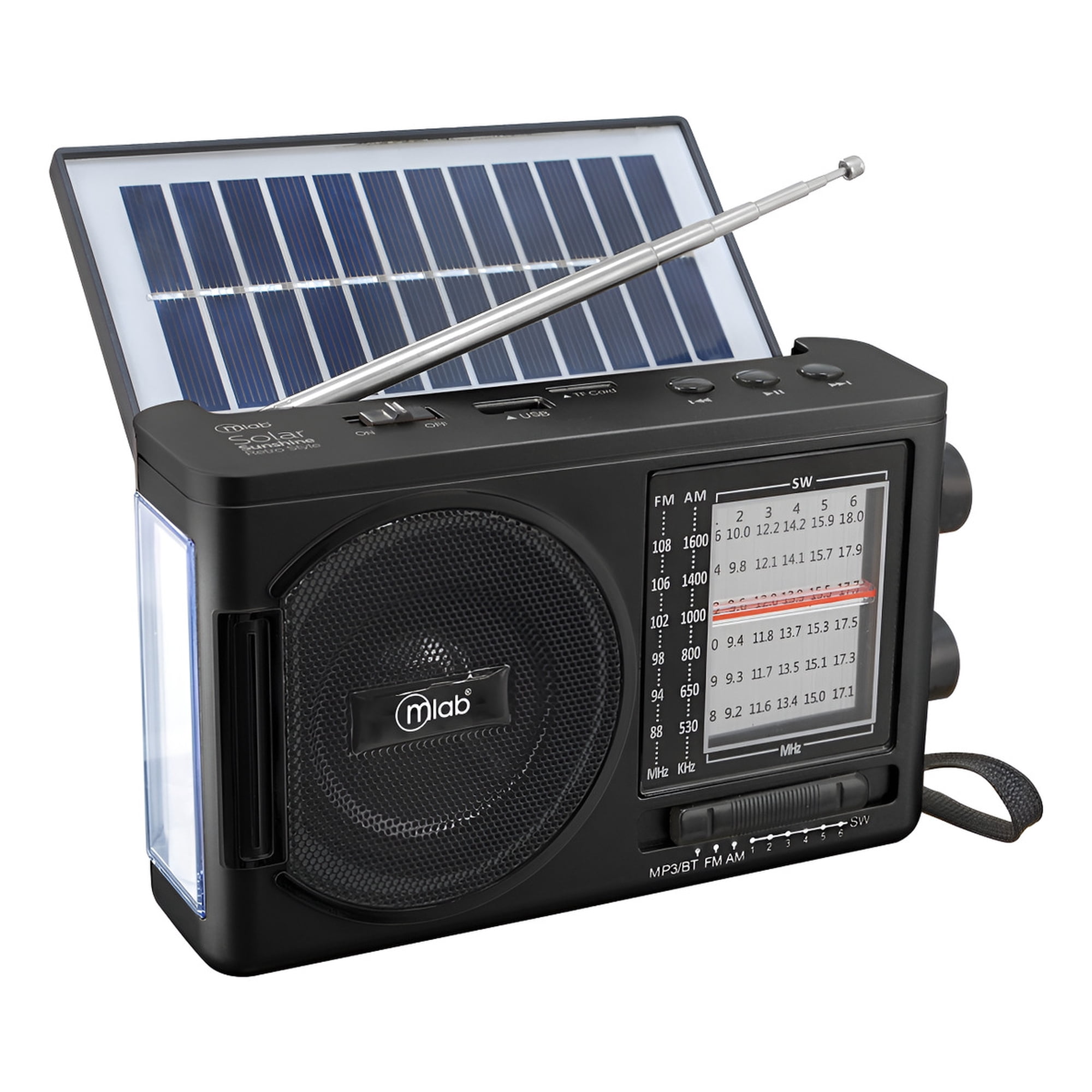 Radio Retro Portátil Solar Sunshine-light Negro Mlab 09460