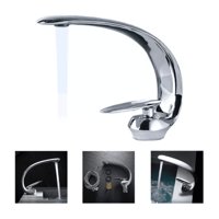 Genérico - Llave Lavamanos Curva Premium Acero Inoxidable Niquel Baño