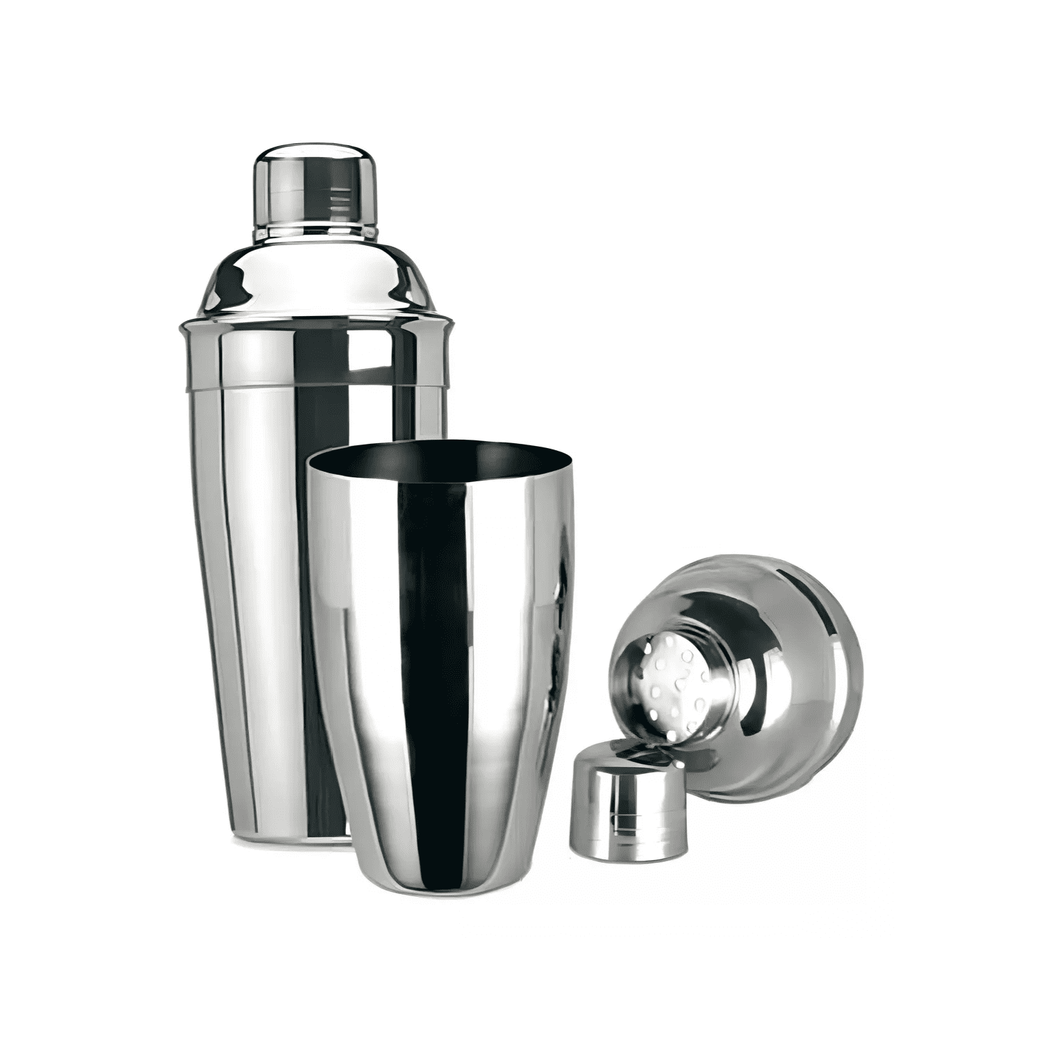 Importclick - Coctelera 3 Piezas Shaker Acero Inoxidable 500 Ml Plateado