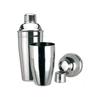 Importclick - Coctelera 3 Piezas Shaker Acero Inoxidable 500 Ml Plateado