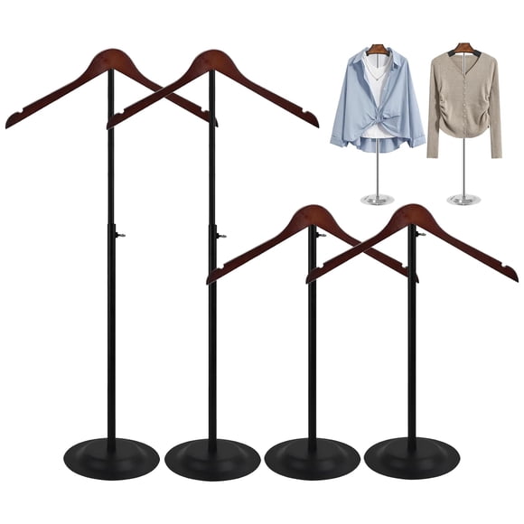 Soporte de exhibición de camisetas WDbg ajustable de 42 a 79 cm, metal negro
