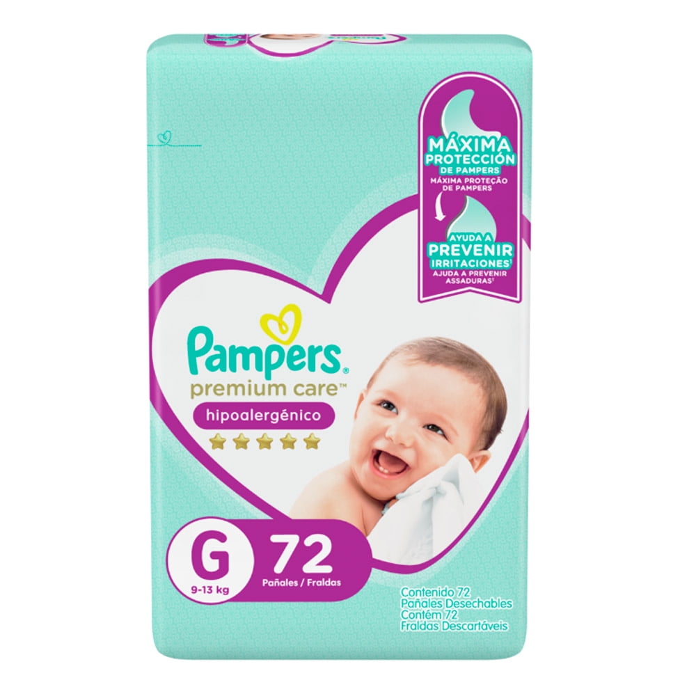 Pañales Desechables Pampers Premium Care G 72 Unidades