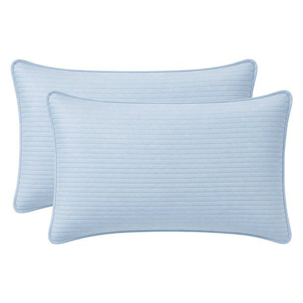 Protector de Almohada Estilo Sobre REGALWOVEN, Tamaño Estándar, Paquete de 2, Impermeable y Acolchado para Uso en Hogar y Hotel Azul Cielo Reina