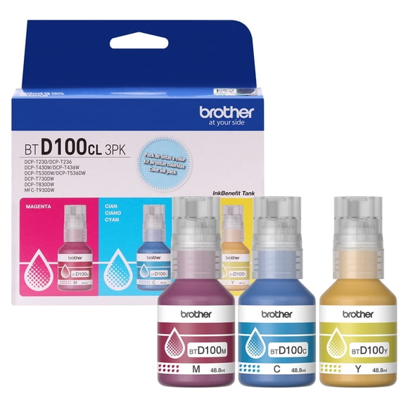 Botella de Tinta Original BTD100CL3PK Cian Magenta Amarillo
