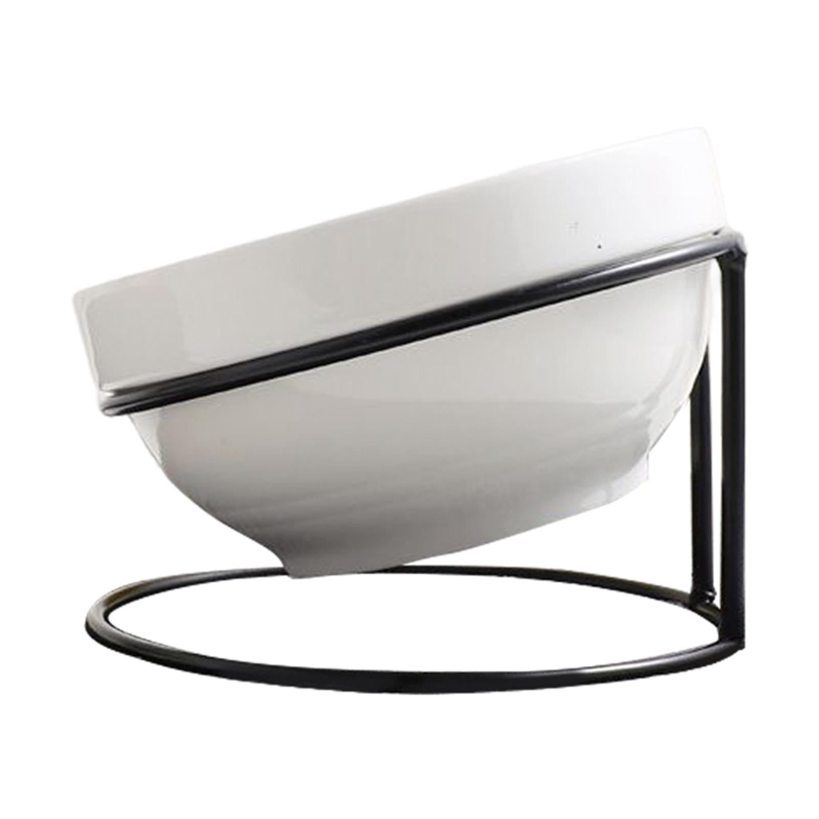 Ioensy - 1 Juego De Estante Inclinable Para Cuencos Para Mascotas Con Cuenco De Cerámica Protector Para La Cocina Del Hogar Negro