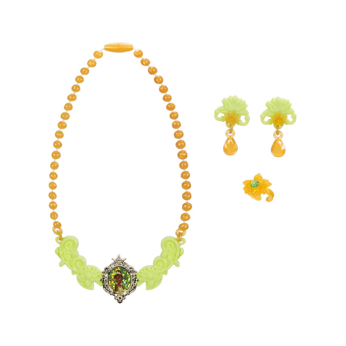 Set De Collar Y Aros Princesas De Disney - Tiana