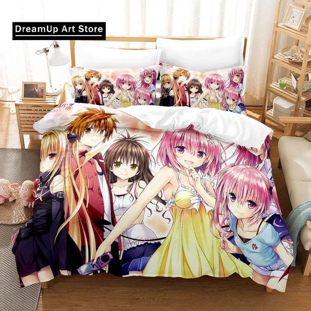 New To Love Ru Bedding SetAnime two & three-piece set Adult Kid Bedroom Duvet cover Sets KawaiiGirls