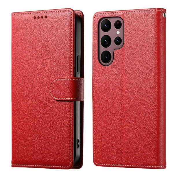 Funda para FOXDOCK Samsung Galaxy S22 Ultra– Cuero Premium, 3 ranuras para tarjetas, Protección contra impactos