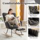 thumbnail image 3 of Silla basculante de ocio de tela de peluche con taburete ajustable, silla basculante de guardería, 3 of 5