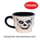 thumbnail image 3 of Taza con forma de calavera Beistle, cerámica vintage para Halloween, 350 ml, para lavavajillas, 3 of 5