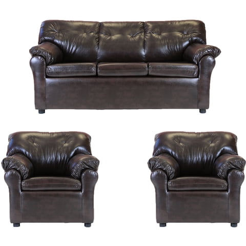 Muebles América - Living América 311 Cuero Sintético Café Moro