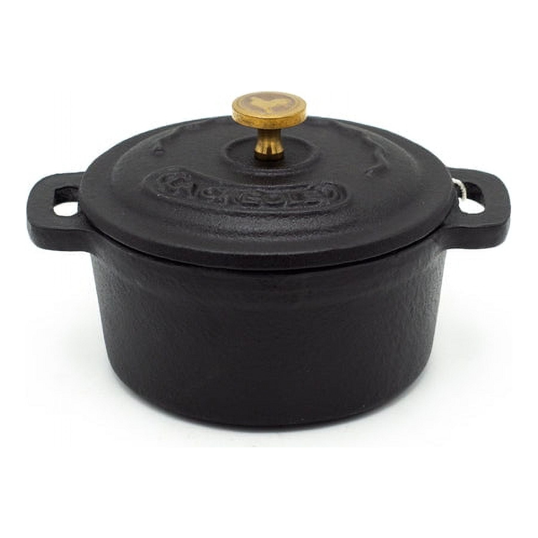 La Créole - Set De 3 Mini Cocotte 10 Cms La Creole. Ø-0,20 Black Matte + Stand De Madera