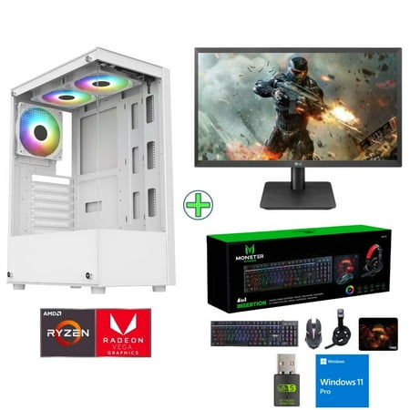 Pc Gamer Ryzen 5 5600Gt - 16Gb Ram - Vega 7- 1Tb - Monitor 22 - Wifi - Phantom-W