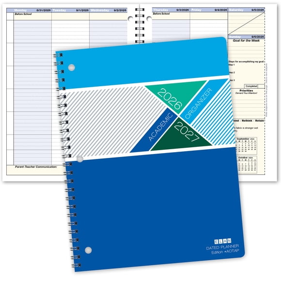PLANIFICADOR Elan Publishing Company 21x26 cm 2026‑2027 Azul