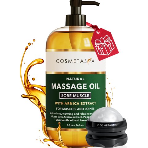 Aceite De Masaje Cosmetasa Sore Muscles Con Bola Enrollable, 120 Ml