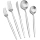 thumbnail image 1 of Xiao Hua - Juego de 30 Piezas (6 Personas) Juego de Cubiertos de Acero Inoxidable Plateado con Cuchillos, Cucharas y Tenedores, Vajilla Moderna Mate, Utensilios de Cocina Modernos para Comidas, 1 of 3